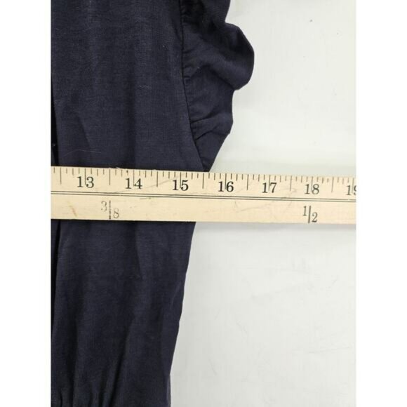 BODEN Ruffle Printed Mini Dress Blue Cap Sleeve Scoop Neck Short Stretch US 4R - Picture 5 of 8